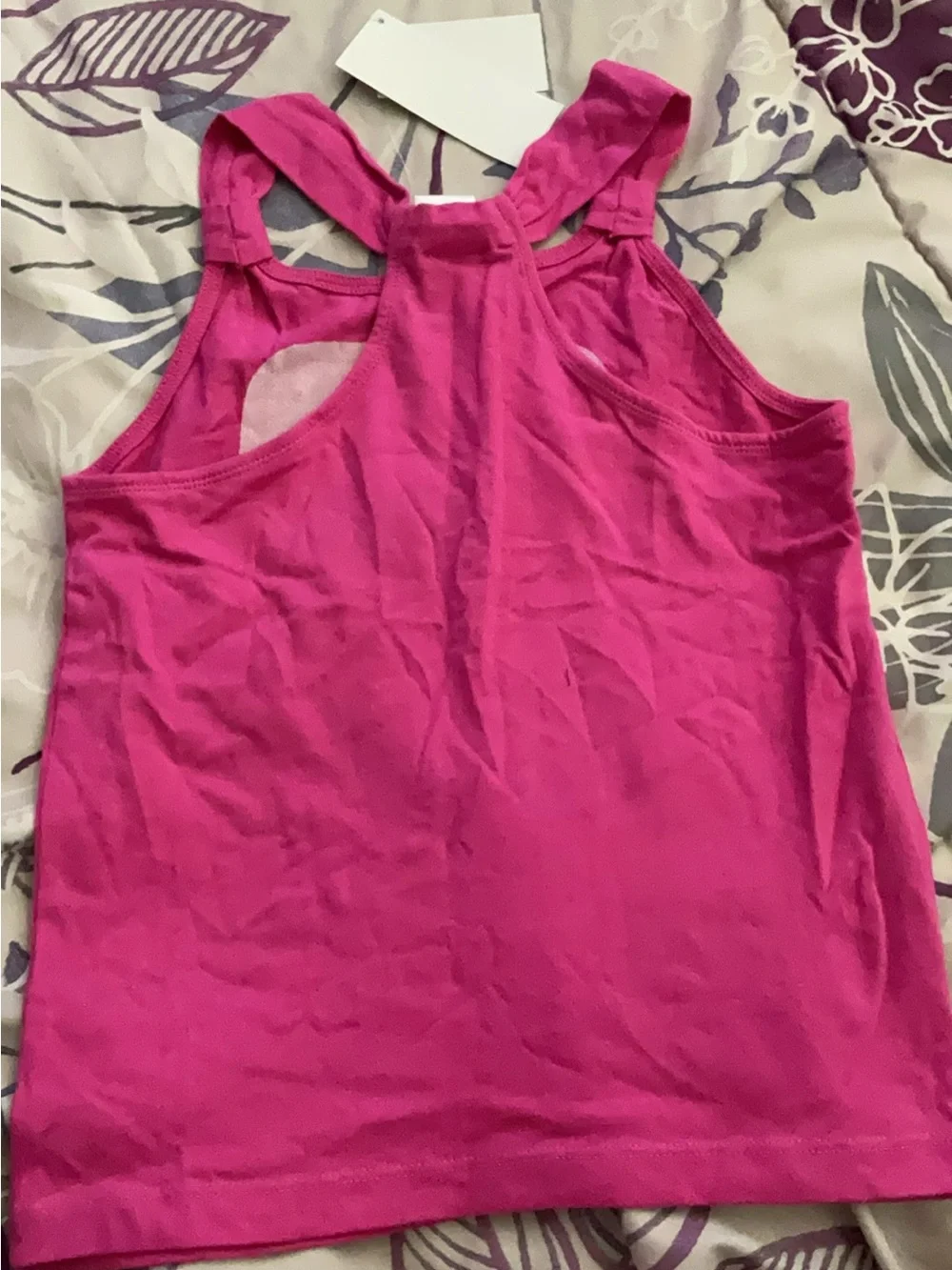 Gymboree Navy Blue Shorts with Pink & Light Blue Floral Print, pink matching top
